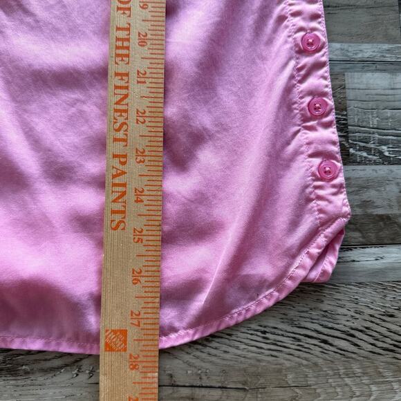 Crown & Ivy Womens Button Down Top Small Petal Pink 100% Tencel Vacation Preppy - Picture 7 of 8